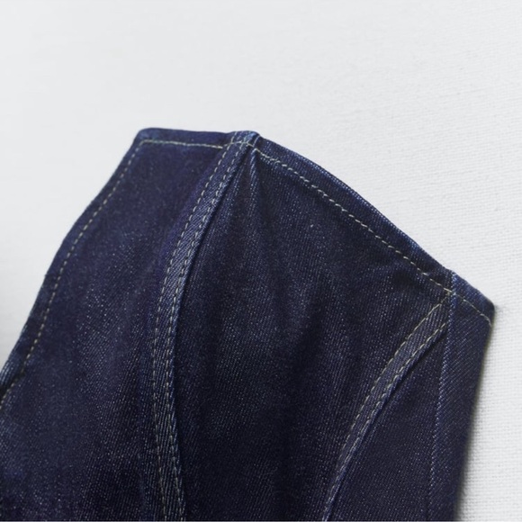 Zara ZW SPLIT DENIM CORSET - Picture 3 of 5